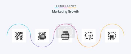 Ilustración de Marketing Growth Line 5 Icon Pack Including cloud. finance. accounts. business. server - Imagen libre de derechos