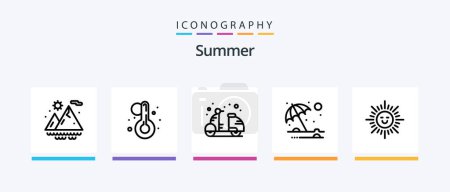 Illustration for Summer Line 5 Icon Pack Including person. beach. beach. summer. ball. Creative Icons Design - Royalty Free Image