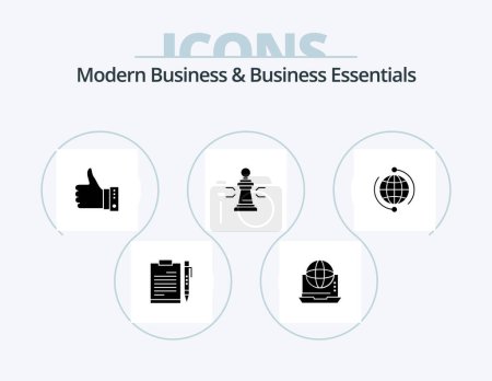 Ilustración de Paquete de iconos de glifos de negocios y negocios modernos 5 Diseño de iconos. Pulgares. gesto. negocios. dedo. en línea - Imagen libre de derechos