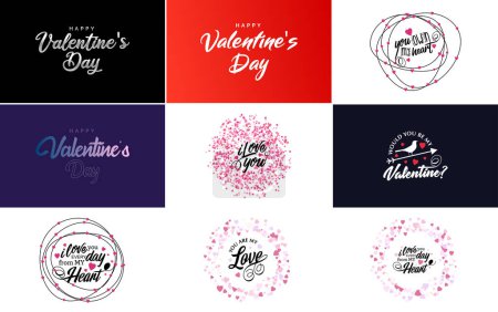Téléchargez les illustrations : Happy Valentine's Day typography poster with handwritten calligraphy text. isolated on white background vector illustration - en licence libre de droit
