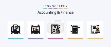 Illustration for Accounting And Finance Line Filled 5 Icon Pack Including calculation. calculator. loan. accounting. money in hand. Creative Icons Design - Royalty Free Image