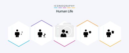 Illustration for Human 25 Glyph icon pack including sign. body. human. block. user - Royalty Free Image