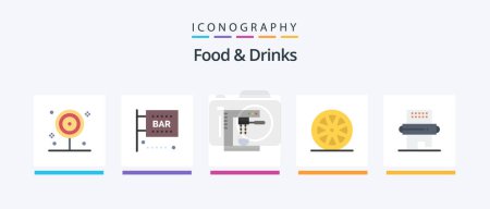 Illustration for Food and Drinks Flat 5 Icon Pack Including lemon. fruit. science and computing. food. food. Creative Icons Design - Royalty Free Image