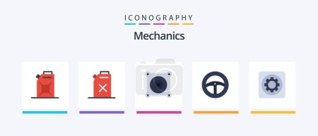 Illustration for Mechanics Flat 5 Icon Pack Including . setting. fan. option. gear. Creative Icons Design - Royalty Free Image