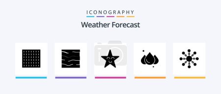 Téléchargez les illustrations : Weather Glyph 5 Icon Pack Including . snow. fable. flake. rainy. Creative Icons Design - en licence libre de droit