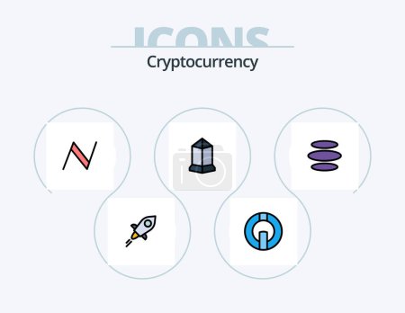 Téléchargez les illustrations : Cryptocurrency Line Filled Icon Pack 5 Icon Design. eb coin . reward. crypto . cryptocurrency . blockchain - en licence libre de droit