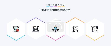 Illustration for Gym 25 FilledLine icon pack including fitness. gym. dumbbell. grippers. exercise - Royalty Free Image