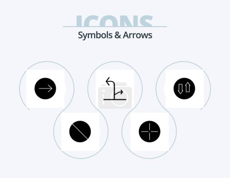 Téléchargez les illustrations : Symbols and Arrows Glyph Icon Pack 5 Icon Design. . streaming. right. down. traffic - en licence libre de droit