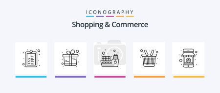 Illustration for Shopping And Commerce Line 5 Icon Pack Including explorer. quality. handcart. guaranteed label. award. Creative Icons Design - Royalty Free Image