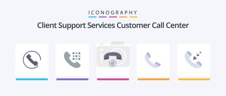 Illustration for Call Flat 5 Icon Pack Including phone. communication. call. call. ring. Creative Icons Design - Royalty Free Image