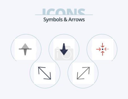 Illustration for Symbols and Arrows Flat Icon Pack 5 Icon Design. . arrow. - Royalty Free Image