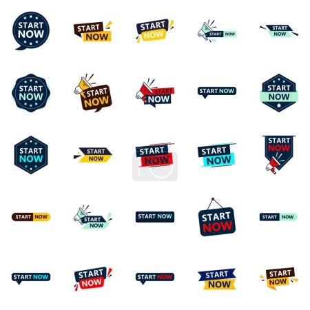 Ilustración de 25 Versatile Typographic Banners for promoting starting across media - Imagen libre de derechos