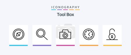 Téléchargez les illustrations : Tools Line 5 Icon Pack Including . stamp.. Creative Icons Design - en licence libre de droit