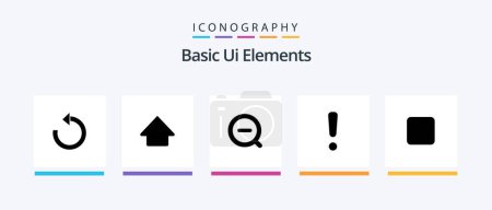 Ilustración de Paquete básico del icono del glifo 5 de los elementos de Ui incluyendo no comprobado. caja. Menos. Firma. peligro. Diseño de iconos creativos - Imagen libre de derechos