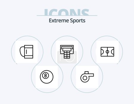 Ilustración de Sport Line Icon Pack 5 Icon Design. .. deporte. - Imagen libre de derechos