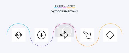 Ilustración de Símbolos y flechas Línea 5 Paquete de iconos Incluyendo. abajo. transformar - Imagen libre de derechos