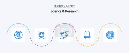 Illustration for Science Blue 5 Icon Pack Including . uranus. monitor. baby - Royalty Free Image