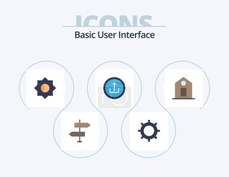 Téléchargez les illustrations : Basic Flat Icon Pack 5 Icon Design. label. mobile. setting. interface. application - en licence libre de droit