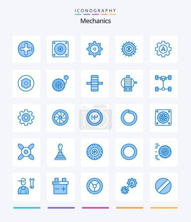 Illustration for Creative Mechanics 25 Blue icon pack  Such As pressure. nut. studded. internal. cursor - Royalty Free Image