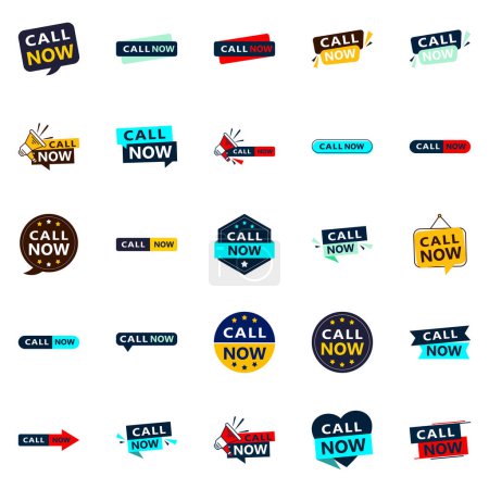 Ilustración de Call Now 25 Eye catching Typographic Banners for boosting call ins - Imagen libre de derechos