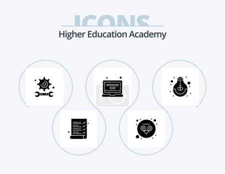 Ilustración de Academy Glyph Icon Pack 5 Icon Design. school. growth. engineering. education. laptop - Imagen libre de derechos