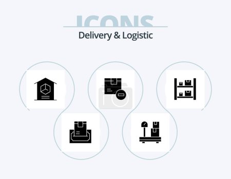Illustration for Delivery And Logistic Glyph Icon Pack 5 Icon Design. goods. delete. box. product - Royalty Free Image