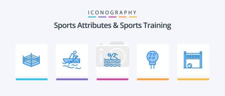 Ilustración de Sports Atributes And Sports Training Blue 5 Icon Pack Including goalpost. sport. sport. baseball. golf. Creative Icons Design - Imagen libre de derechos