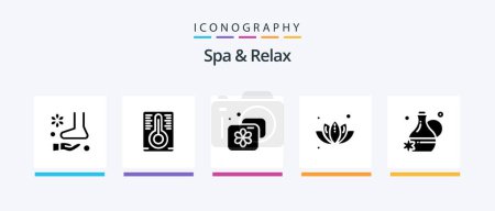 Illustration for Spa And Relax Glyph 5 Icon Pack Including plant . green . temperature measurement. facility. Creative Icons Design - Royalty Free Image