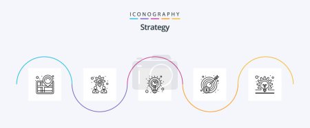 Illustration for Strategy Line 5 Icon Pack Including idea. concept. solution. bulb. profit - Royalty Free Image