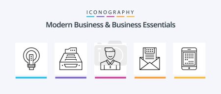 Illustration for Modern Business And Business Essentials Line 5 Icon Pack Including happy. client. advantage. avatar. strategy. Creative Icons Design - Royalty Free Image