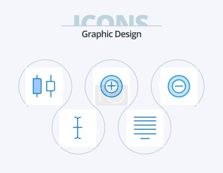 Ilustración de Diseño Blue Icon Pack 5 Icon Design. .. Añadir. .. añadir - Imagen libre de derechos