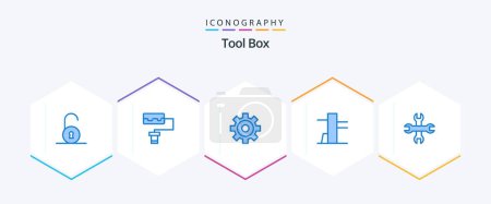 Illustration for Tools 25 Blue icon pack including . tool. - Royalty Free Image