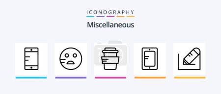 Illustration for Miscellaneous Line 5 Icon Pack Including education. bag. web . school. bag. Creative Icons Design - Royalty Free Image