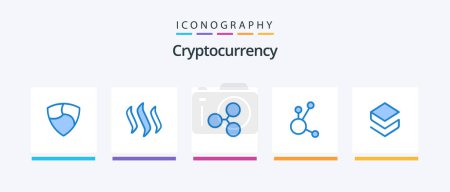 Téléchargez les illustrations : Cryptocurrency Blue 5 Icon Pack Including coin. crypto currency. currency. crypto. bitconnect. Creative Icons Design - en licence libre de droit