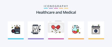 Illustration for Medical Line Filled 5 Icon Pack Including lab. science. healthcare. laboratory. chemistry. Creative Icons Design - Royalty Free Image