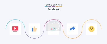 Téléchargez les illustrations : Facebook Flat 5 Icon Pack Including emotion. forward. aid. right. arrow - en licence libre de droit