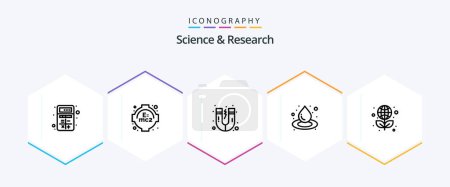 Illustration for Science 25 Line icon pack including science. globe. attraction. education. liquid - Royalty Free Image