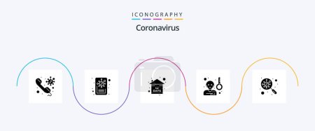 Illustration for Coronavirus Glyph 5 Icon Pack Including find. temprature. risk. sick. fever - Royalty Free Image