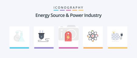 Illustration for Energy Source And Power Industry Flat 5 Icon Pack Including energy. power. energy . energy. Creative Icons Design - Royalty Free Image