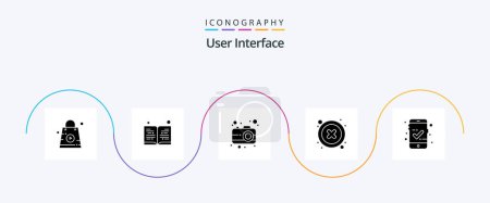 Illustration for User Interface Glyph 5 Icon Pack Including . checked. interface. approved. interface - Royalty Free Image