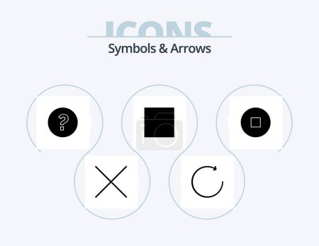 Ilustración de Símbolos y flechas Glyph Icon Pack 5 Icon Design. .. Detente.. - Imagen libre de derechos