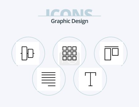 Illustration for Design Line Icon Pack 5 Icon Design. . ruler. . grid - Royalty Free Image