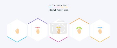 Téléchargez les illustrations : Hand Gestures 25 Flat icon pack including multiple touch. hand. left. gestures. pinch - en licence libre de droit