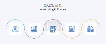 Illustration for Accounting And Finance Blue 5 Icon Pack Including coins. revenue. accuracy. profit. money - Royalty Free Image