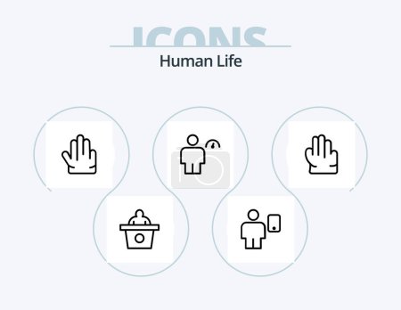 Illustration for Human Line Icon Pack 5 Icon Design. . pinch. keep. mobile. device - Royalty Free Image