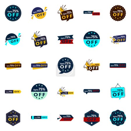 Illustration for The Up to 70% Off Vector Pack 25 Impactful Designs for Maximum Discounts - Royalty Free Image