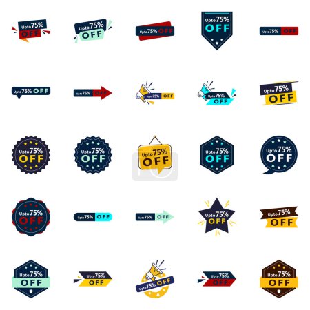 Illustration for The Up to 70% Off Vector Collection 25 Inspiring Designs for Your Next Discount Event - Royalty Free Image