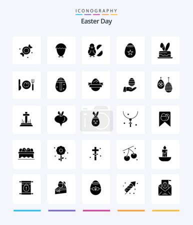 Illustration for Creative Easter 25 Glyph Solid Black icon pack  Such As egg. egg. chicken. easter. bird - Royalty Free Image