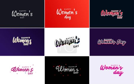 Ilustración de International Women's Day vector hand-written typography background - Imagen libre de derechos