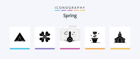 Illustration for Spring Glyph 5 Icon Pack Including christmas. spring. temperature. nature. flower. Creative Icons Design - Royalty Free Image